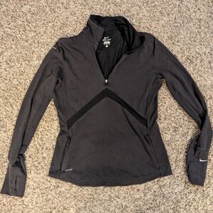 Nike Women's Dark Gray Performance Quarter Zip - Large